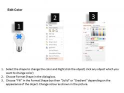 Mm puzzle design bulb idea generation powerpoint template