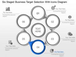 Mm six staged business target selection with icons diagram powerpoint template slide