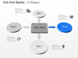 Mn four staged hub spoke marketing diagram with icons powerpoint template slide