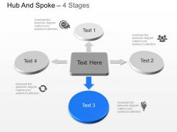 Mn four staged hub spoke marketing diagram with icons powerpoint template slide
