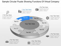 Mn sample circular puzzle showing functions of virtual company powerpoint template