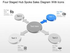 Mo Four Staged Hub Spoke Sales Diagram With Icons Powerpoint Template Slide