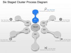 Mo six staged cluster process diagram powerpoint template slide