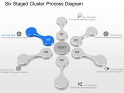Mo six staged cluster process diagram powerpoint template slide