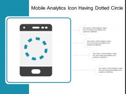 Mobile analytics icon having dotted circle