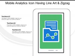 Mobile analytics icon having line art and zigzag line
