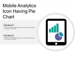 Mobile analytics icon having pie chart
