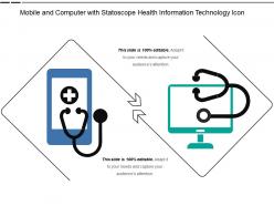 Mobile and computer with statoscope health information technology icon