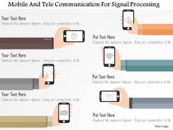 Mobile and tele communication for signal processing flat powerpoint design
