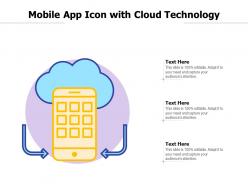 Mobile app icon with cloud technology