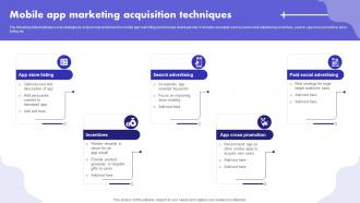 Mobile App Marketing Acquisition Techniques Digital Marketing Ad Campaign MKT SS V