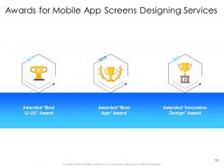 Mobile app screens designing proposal powerpoint presentation slides