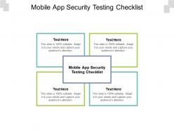 Mobile app security testing checklist ppt powerpoint presentation infographics example file cpb
