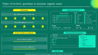 Mobile App User Acquisition Strategy Types Of Reviews Questions To Increase Organic Users