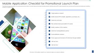 Mobile Application Checklist For Promotional Launch Plan