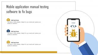 Mobile Application Manual Testing Software To Fix Bugs