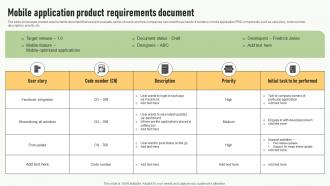 Mobile Application Product Requirements Document