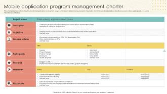 Mobile Application Program Management Charter