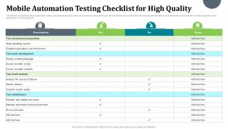Mobile Automation Testing Checklist For High Quality