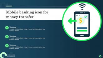 Mobile Banking Icon For Money Transfer