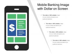 Mobile banking image with dollar on screen