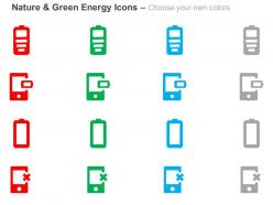 Mobile battery charging conditions ppt icons graphics