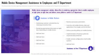 Mobile Device Management Assistance To Employees And It Department Managing Mobile Device Solutions