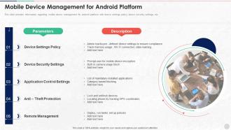Mobile Device Management For Android Platform Unified Endpoint Security