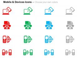 Mobile devices wifi connection media transfer ppt icons graphics