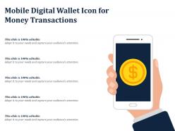 Mobile Digital Wallet Icon For Money Transactions