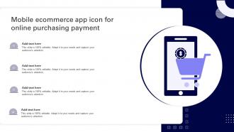 Mobile Ecommerce App Icon For Online Purchasing Payment
