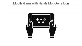 Mobile Game With Hands Monotone Icon In Powerpoint Pptx Png And Editable Eps Format