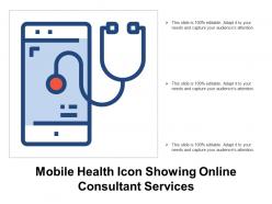 Mobile Health Icon Showing Online Consultant Services