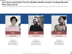Mobile health investor funding elevator pitch deck ppt template