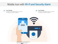 Mobile Icon With WIFI And Security Alarm