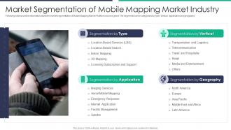 Mobile mapping market industry pitch deck market segmentation of mobile mapping market industry