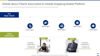 Mobile mapping platforms details about clients associated to mobile mapping market