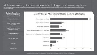 Mobile Marketing Plan For Online Retailer To Target Customers Growth Marketing Strategies