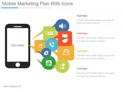 Mobile marketing plan with icons ppt design templates