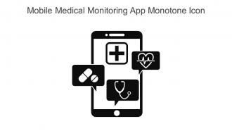 Mobile Medical Monitoring App Monotone Icon In Powerpoint Pptx Png And Editable Eps Format