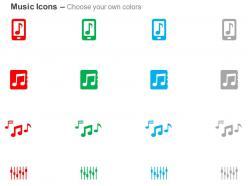 Mobile music app music nodes variation volume control ppt icons graphics