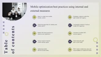 Mobile Optimization Best Practices Using Internal And External Measures Ppt Template Bundles DK MD Visual Downloadable