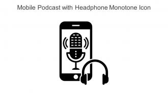Mobile Podcast With Headphone Monotone Icon In Powerpoint Pptx Png And Editable Eps Format