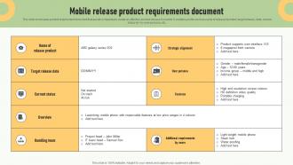 Mobile Release Product Requirements Document