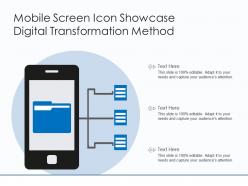 Mobile screen icon showcase digital transformation method