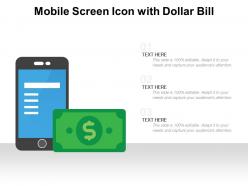 Mobile screen icon with dollar bill