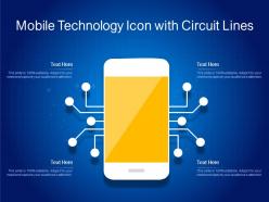 Mobile technology icon with circuit lines
