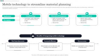 Mobile Technology To Streamline Material Planning Strategic Guide For Material