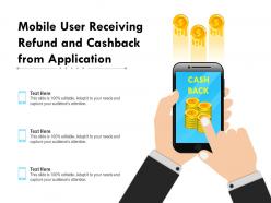 Mobile user receiving refund and cashback from application