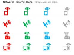 Mobile wifi satellite connection computer network ppt icons graphics